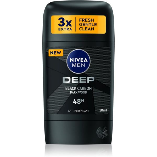 Nivea Nivea Men Deep твърд антиперспирант за мъже Black Carbon Dark Wood 50 мл.