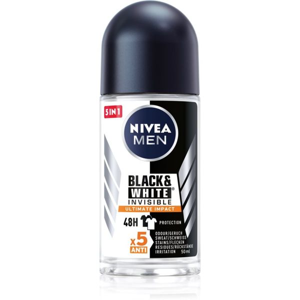 Nivea Nivea Men Invisible Black & White рол-он и антиперспирант за мъже 50 мл.