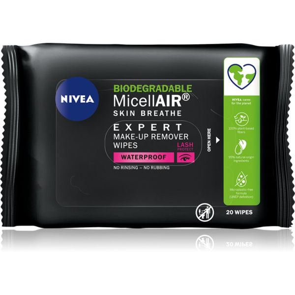 Nivea NIVEA MicellAir Expert мицеларни кърпички за почистване на грим 20 бр.