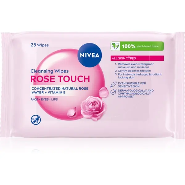 Nivea NIVEA Micellar Rose Touch почистващи мицеларни кърпички за лице 25 бр.