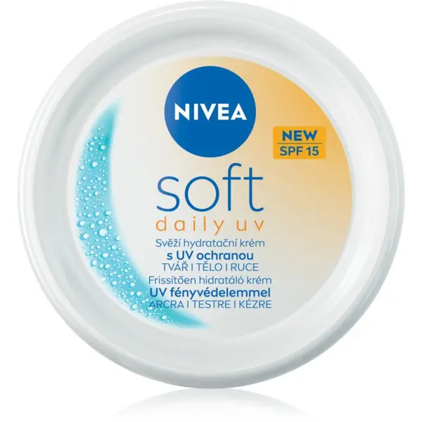 Nivea NIVEA Soft Daily UV хидратиращ защитен крем за тяло и лице SPF 15 100 мл.