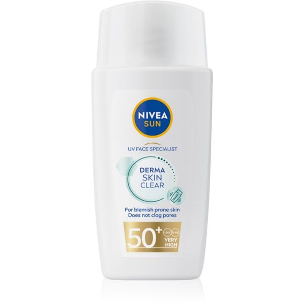 Nivea Nivea SUN Derma Skin Clear крем за лице за слънчеви бани за кожа с несъвършенства SPF 50+ 40 мл.