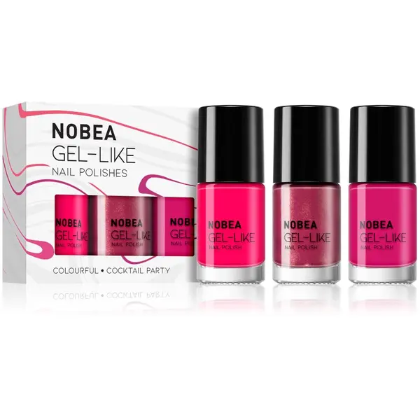 NOBEA NOBEA Day-to-Day 3-Piece Gel-like Nail Polish set комплект лак за нокти Cocktail Party