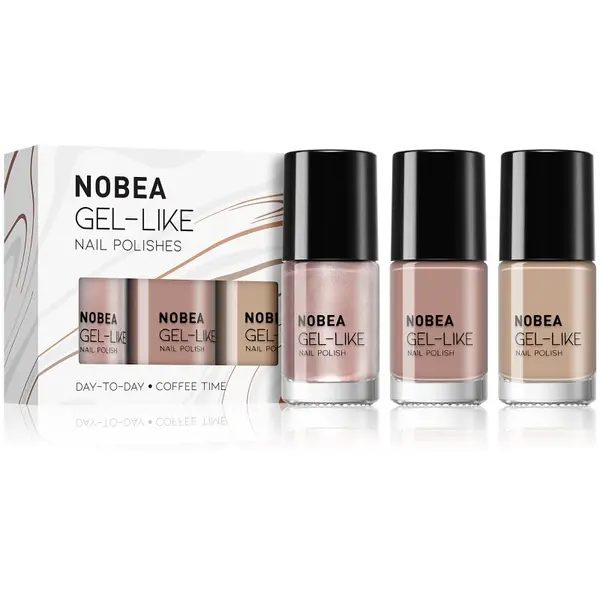 NOBEA NOBEA Day-to-Day 3-Piece Gel-like Nail Polish set комплект лак за нокти Coffee Time