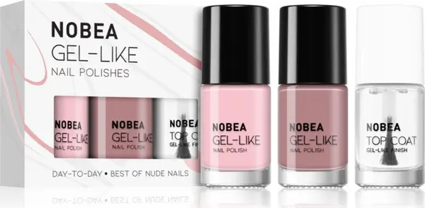 NOBEA NOBEA Day-to-Day 3-Piece Nail Polish set with Top coat комплект лак за нокти Best of Nude Nails