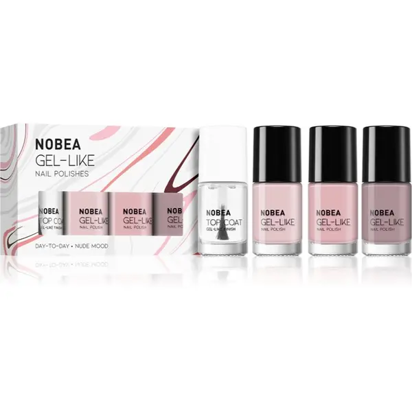 NOBEA NOBEA Day-to-Day 4-Piece Gel-like Nail Polish set комплект лак за нокти Nude mood