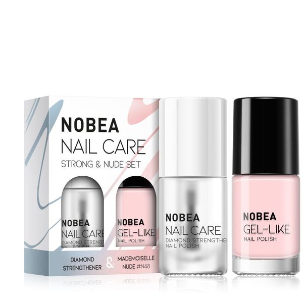 NOBEA NOBEA Nail Care Strong & Nude Set комплект лак за нокти