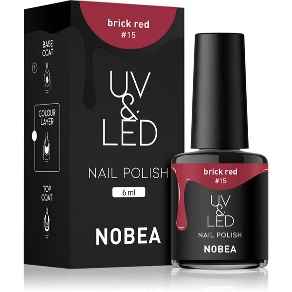 NOBEA NOBEA UV & LED Nail Polish гел лак за нокти с използване на UV/LED лампа бляскав цвят Brick red #15 6 мл.