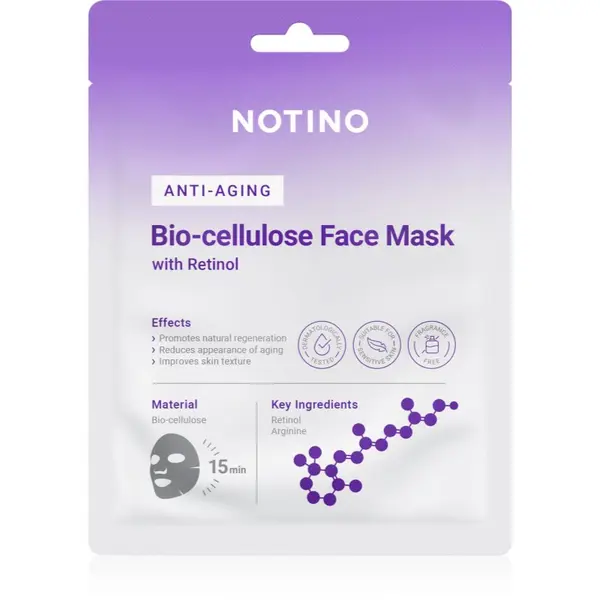 Notino Notino Anti-Aging Bio-Cellulose Face Mask with Retinol противбръчкова платнена маска 25 гр.