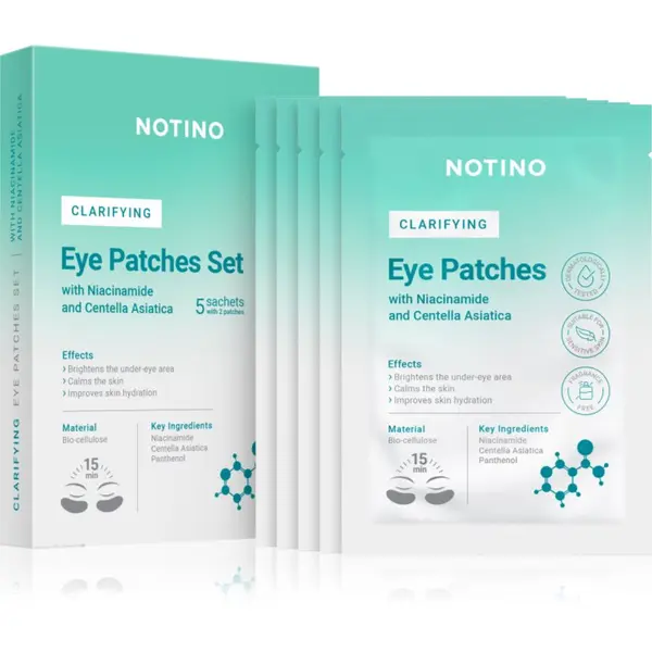 Notino Notino Clarifying Bio-Cellulose Eye Patches Set with Niacinamide and Centella Asiatica освежаваща маска за околоочната област