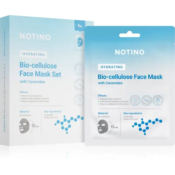 Notino Notino Hydrating Bio-Cellulose Face Mask with Ceramides комплект платнени маски с хидратиращ ефект