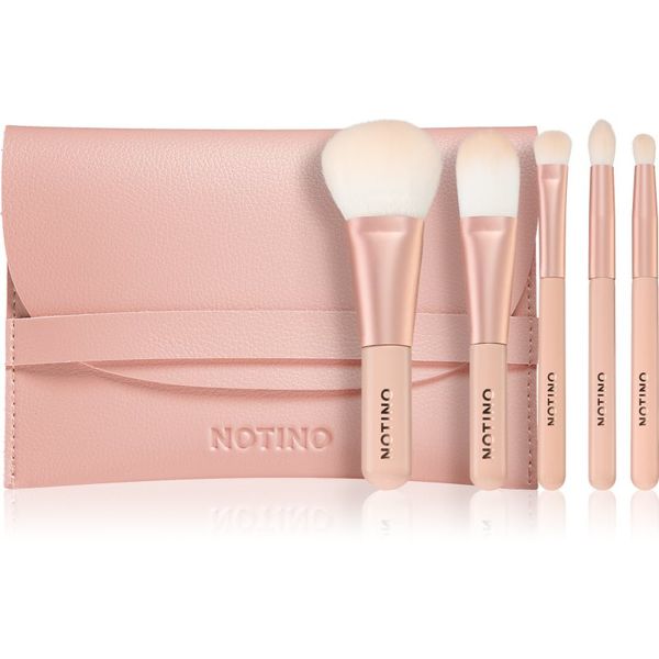 Notino Notino Pastel Collection Travel brush set with pouch комплект за пътуване с четки и чантичка 1 бр.