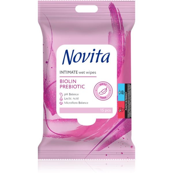 NOVITA NOVITA Intimate Biolin Prebiotic мокри кърпички за интимна хигиена 15 бр.