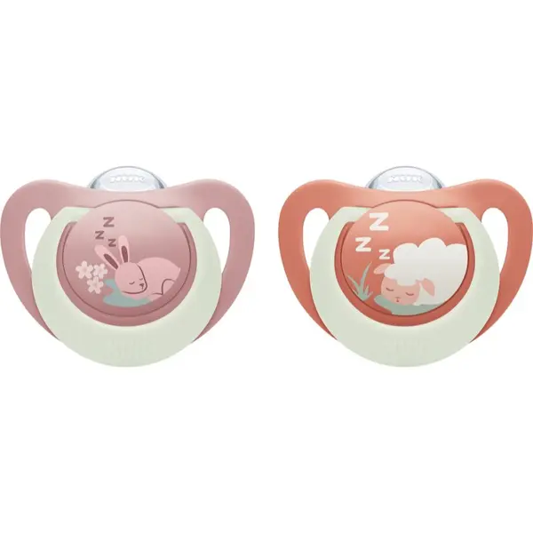 NUK NUK First Choice Night 0-6m биберон Bunny/Sheep 2 см