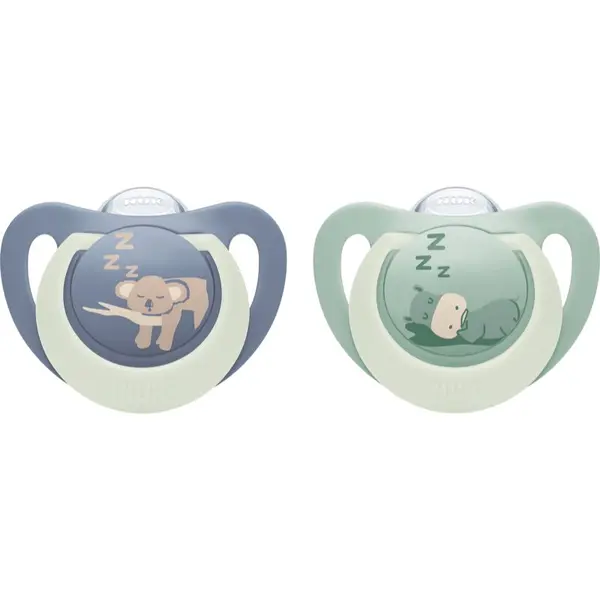 NUK NUK First Choice Night 6-18 m биберон Hippo/Koala 2 бр.