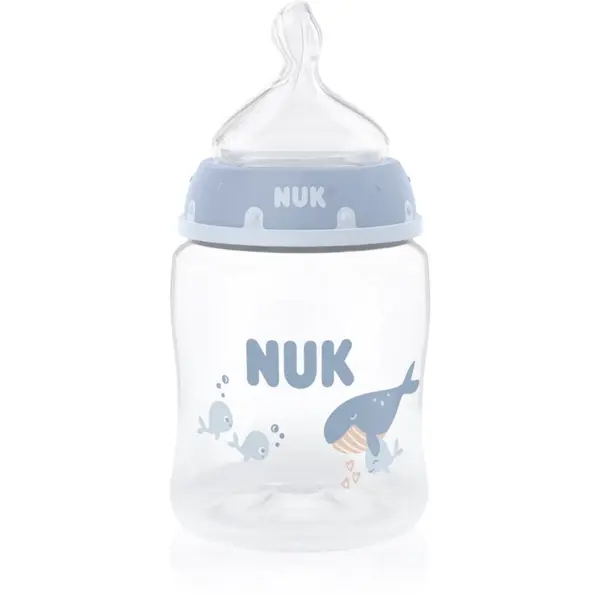 NUK NUK First Choice Whale шише с контрол на температурата 0m+ 150 мл.