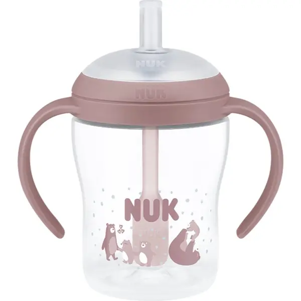 NUK NUK Perfect Match Bear шише със сламка 8m+ 150 мл.