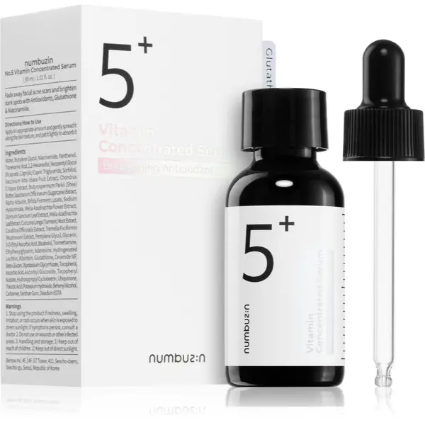 Numbuzin Numbuzin No. 5 Glutathione Vitamin Concentrated Serum концентриран серум за лице за кожа с хиперпигментация 30 мл.