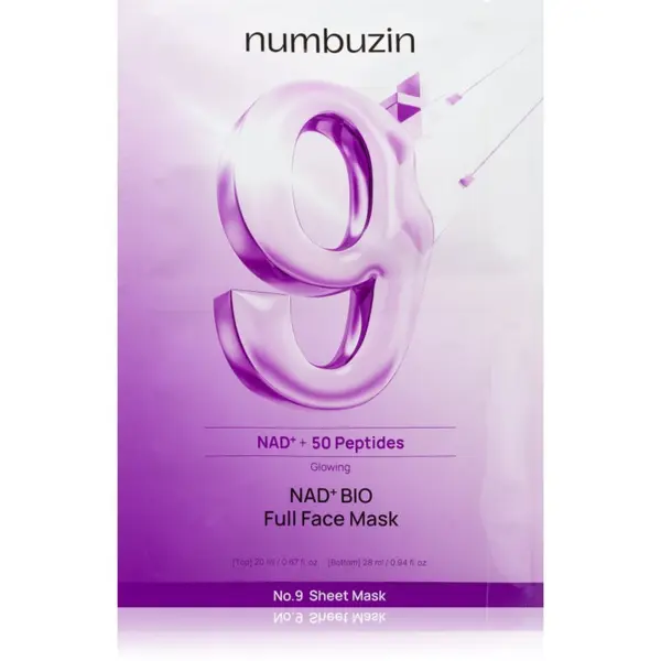 Numbuzin Numbuzin No. 9 NAD Bio Lifting-sil Full Face Mask стягаща колагенова маска с пептиди 4 бр.