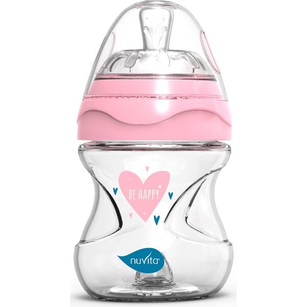 Nuvita Nuvita Glass bottle Pink бебешко шише Glass/Pink 140 мл.