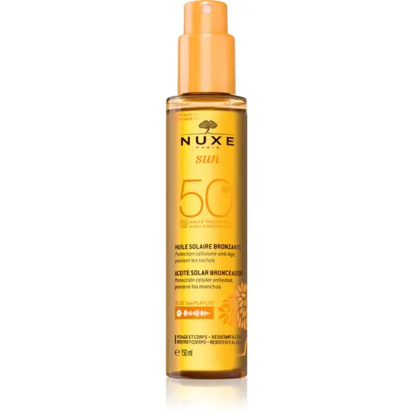 Nuxe Nuxe Sun Face and Body Tanning Sun Oil олио за загар за лице и тяло SPF 50 150 мл.