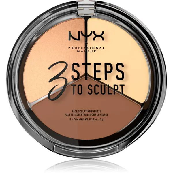 NYX Professional Makeup NYX Professional Makeup 3 Steps To Sculpt контурираща палитра за лице цвят 02 Light 15 гр.