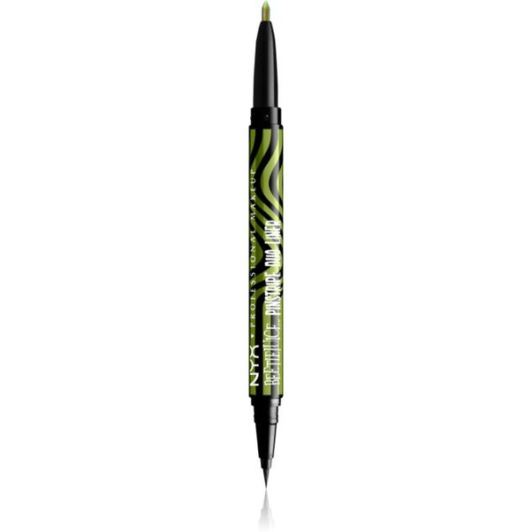 NYX Professional Makeup NYX Professional Makeup Beetlejuice Pinstripe Duo Liner очна линия 2 в 1 цвят 03 Green Chrome 0,5 мл.
