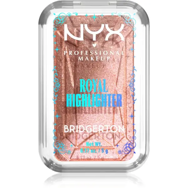 NYX Professional Makeup NYX Professional Makeup Bridgerton Royal Highlighter озарител цвят 01 Iridescent Peach 5 гр.