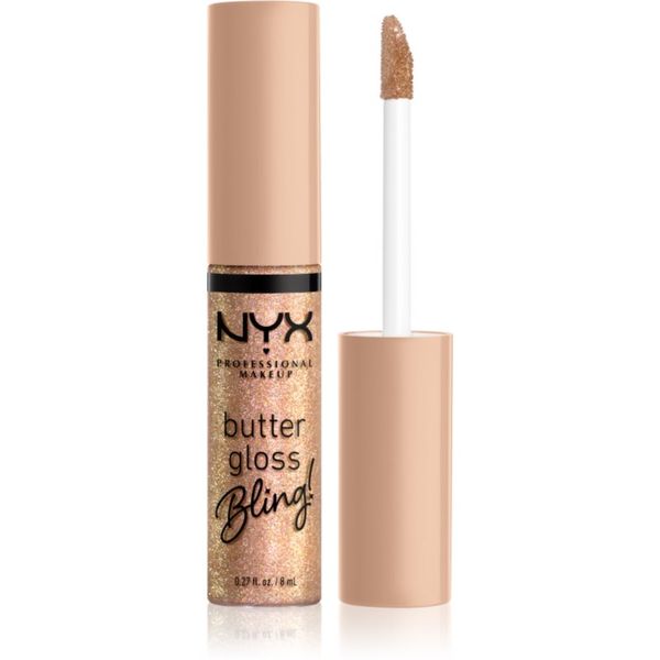 NYX Professional Makeup NYX Professional Makeup Butter Gloss Bling блясък за устни с блестящи частици цвят 01 Bring The Bling 8 мл.