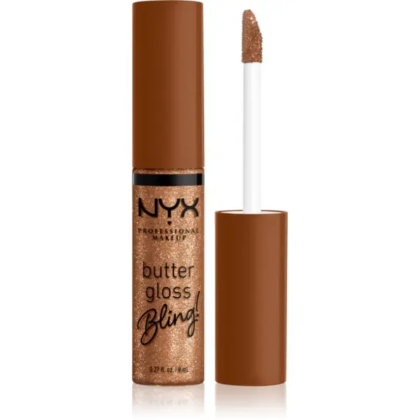 NYX Professional Makeup NYX Professional Makeup Butter Gloss Bling блясък за устни с блестящи частици цвят 04 Pay Me In Gold 8 мл.