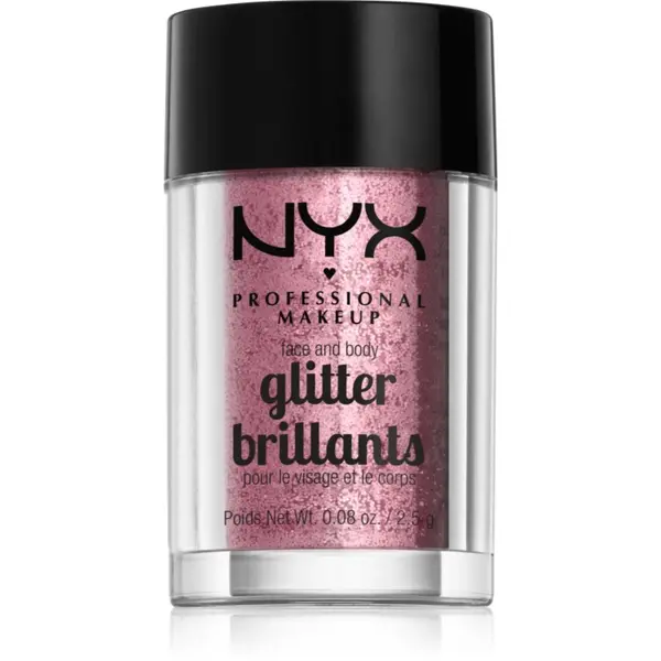 NYX Professional Makeup NYX Professional Makeup Face & Body Glitter Brillants брокат за лице и тяло цвят 02 Rose 2.5 гр.