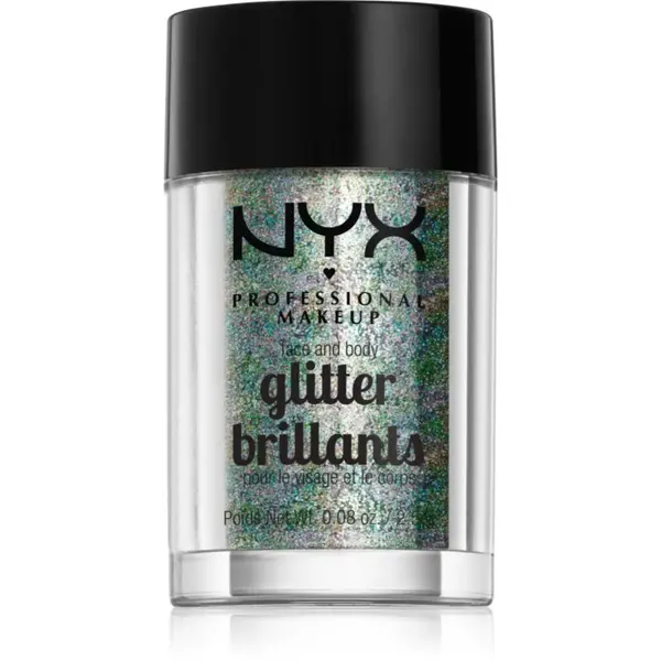 NYX Professional Makeup NYX Professional Makeup Face & Body Glitter Brillants брокат за лице и тяло цвят 06 Crystal 2.5 гр.