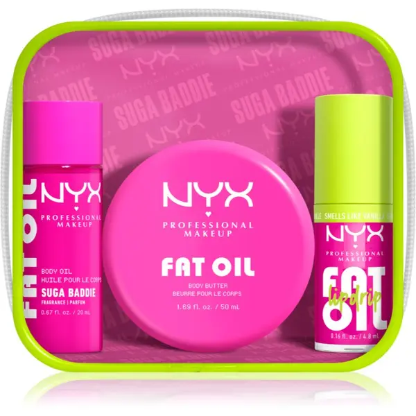 NYX Professional Makeup NYX Professional Makeup Fat Oil Body комплект за тяло с аромат Suga Baddie 3 бр.