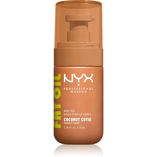 NYX Professional Makeup NYX Professional Makeup Fat Oil Body подхранващо масло за тяло придаващ хидратация и блясък с аромат Coconut Cutie 70 мл.