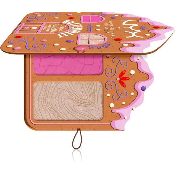 NYX Professional Makeup NYX Professional Makeup Gingerbaddie Land Buttermelt палитра с хайлайтъри и ружове цвят Light/Medium 1 бр.
