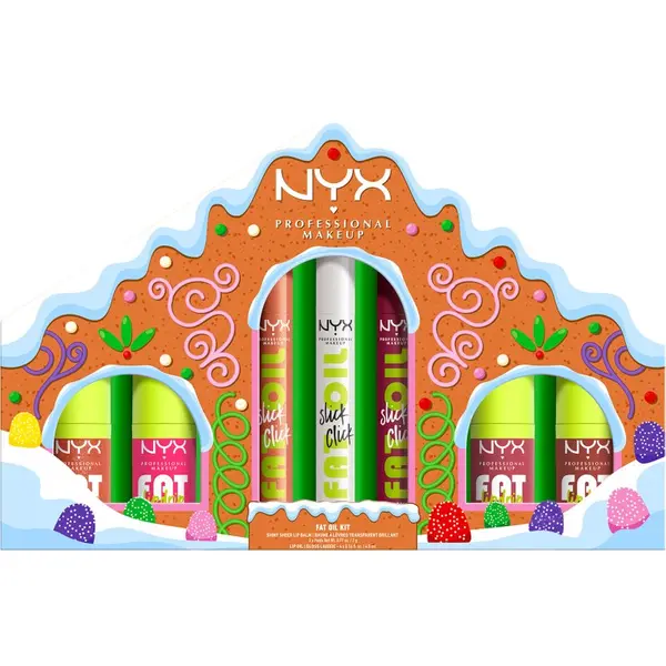 NYX Professional Makeup NYX Professional Makeup Gingerbaddie Land Fat Oil комплект за устни