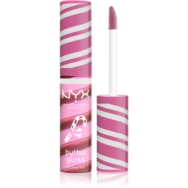 NYX Professional Makeup NYX Professional Makeup Holiday Butter Gloss блясък за устни цвят 01 Peppermint Swirl 8 мл.