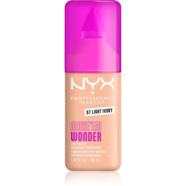 NYX Professional Makeup NYX Professional Makeup Make ‘Em Wonder лек матиращ фон дьо тен цвят 07 Light Ivory 30 мл.