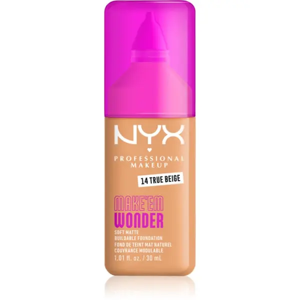 NYX Professional Makeup NYX Professional Makeup Make ‘Em Wonder лек матиращ фон дьо тен цвят 14 True Beige 30 мл.