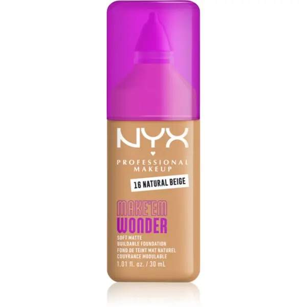 NYX Professional Makeup NYX Professional Makeup Make ‘Em Wonder лек матиращ фон дьо тен цвят 16 Natural Beige 30 мл.