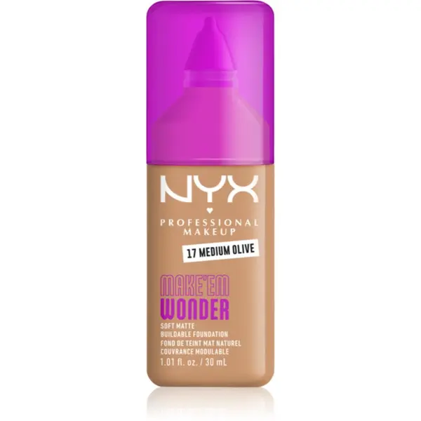 NYX Professional Makeup NYX Professional Makeup Make ‘Em Wonder лек матиращ фон дьо тен цвят 17 Medium olive 30 мл.