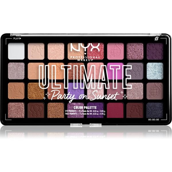 NYX Professional Makeup NYX Professional Makeup Ultimate Shadow Palette палитра сенки за очи цвят Party on Sunset 32x0,95 гр.
