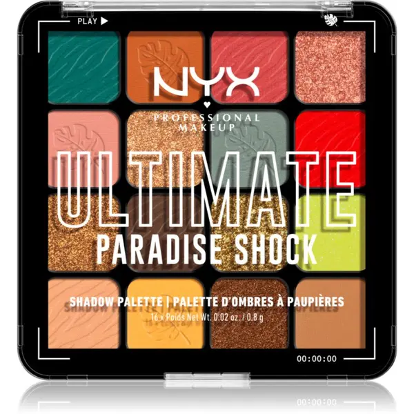NYX Professional Makeup NYX Professional Makeup Ultimate Shadow Palette сенки за очи цвят Paradise Shock 16 бр.