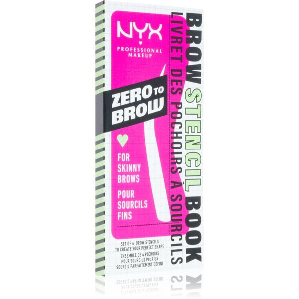 NYX Professional Makeup NYX Professional Makeup Zero To Brow Stencil Book Шаблони за вежди 01 Thin 4 бр.