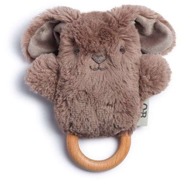 O.B Designs O.B Designs Bunny Soft Rattle Toy плюшена играчка с дрънкалка Earth Taupe 3m+ 1 бр.