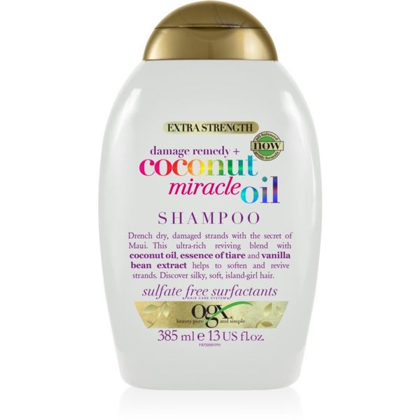 OGX OGX Coconut Miracle Oil подсилващ шампоан за увредена коса с кокосово масло 385 мл.