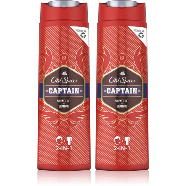 Old Spice Old Spice Captain душ гел и шампоан 2 в 1 2x400 мл.