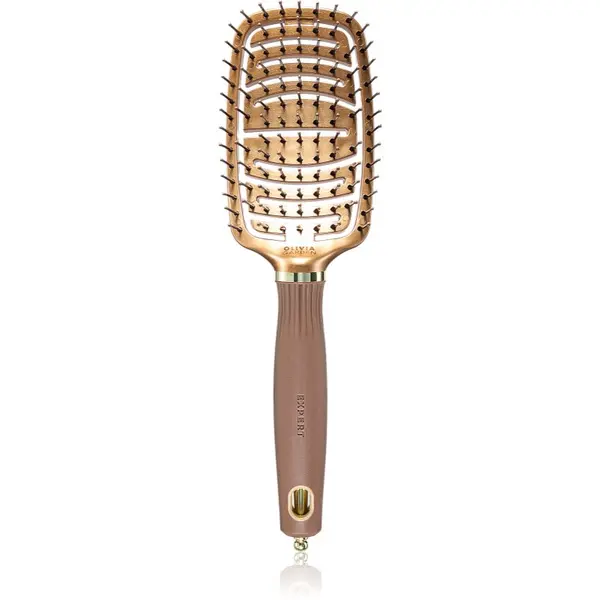 Olivia Garden Olivia Garden Expert Flex плоска четка с найлонови влакна Gold&Brown 1 бр.