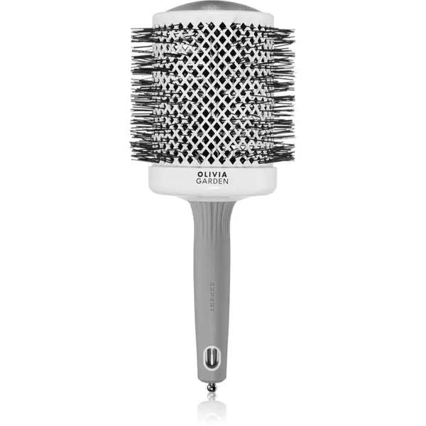 Olivia Garden Olivia Garden Expert Shine Wavy Bristles White&Grey Четка за коса průměr 80 mm 1 бр.