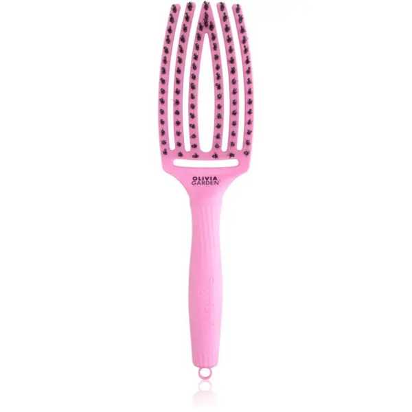 Olivia Garden Olivia Garden Fingerbrush ThinkPink Boar & Nylon Pink Tokyo Четка за коса 1 бр.